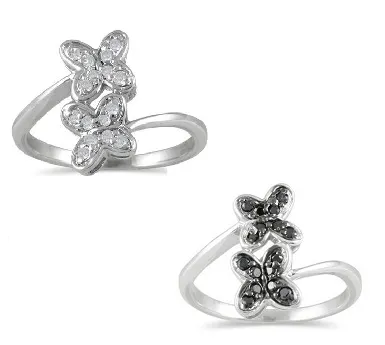 0.25CTW Diamond Butterfly Ring in Sterling Silver