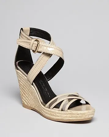 Burberry Espadrille Platform Wedge Sandals