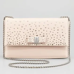 Salvatore Ferragamo Ginny Studded Shoulder Bag, New Bisque