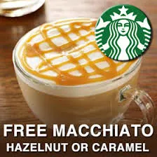 Starbucks: Free Tall Caramel or Hazelnut Macchiato with Starbucks Card