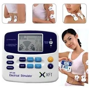 Electronic TENS Pulse Massager with 4 Massager Pads + Acupuncture Pen + Massage Cream