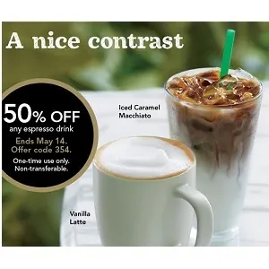 Starbucks Printable Coupon: Half Price Any Espresso Drink