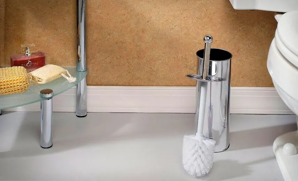 Groupon: Bath Bliss Stainless Steel Toilet Brush Set