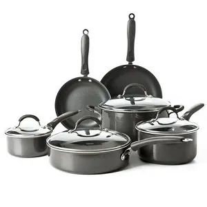 Woot Home: Cuisinart 10-Piece Black Aluminum Non-Stick Cookware Set 