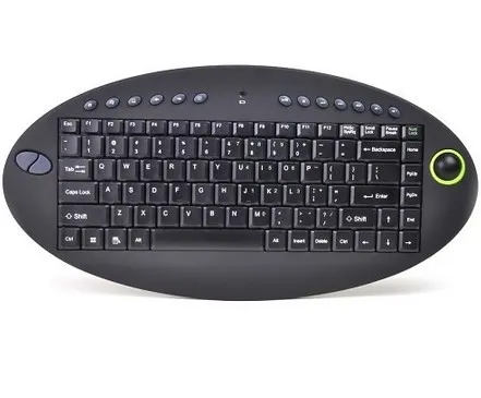 New IOGEAR GKM581R Wireless On-Lap Keyboard w/Built-in Trackball Mouse (Black/Green)
