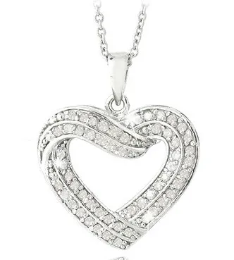 0.50ct TDW Diamond Open Heart Necklace (IJ,I2-I3)