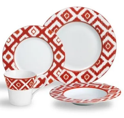 Mikasa Deal of the Day: Ikat Red 16 Piece Dinnerware Set