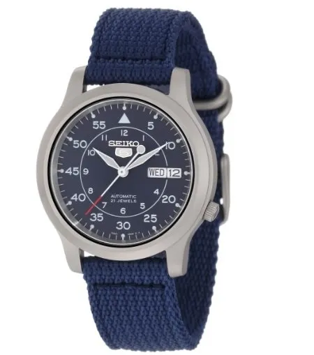 Seiko Men's SNK807 Seiko 5 Automatic Blue Canvas Strap Watch