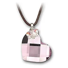 Swarovski Rose Heart and Butterfly Mini Pendant