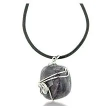 SuperJeweler: Striated Opaque Purple and White Amethyst Quartz Necklace