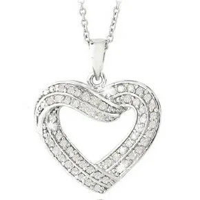 0.50ct TDW Diamond Open Heart Necklace