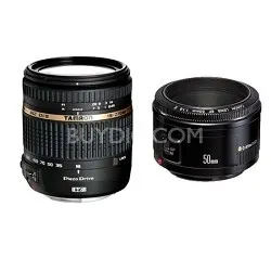 Tamron 18-270mm f/3.5-6.3 Di II VC PZD AF Lens for Canon + Canon 50mm F/1.8 Bundle
