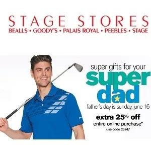 Stage Stores: Extra 25% OFF Entire Puchase
