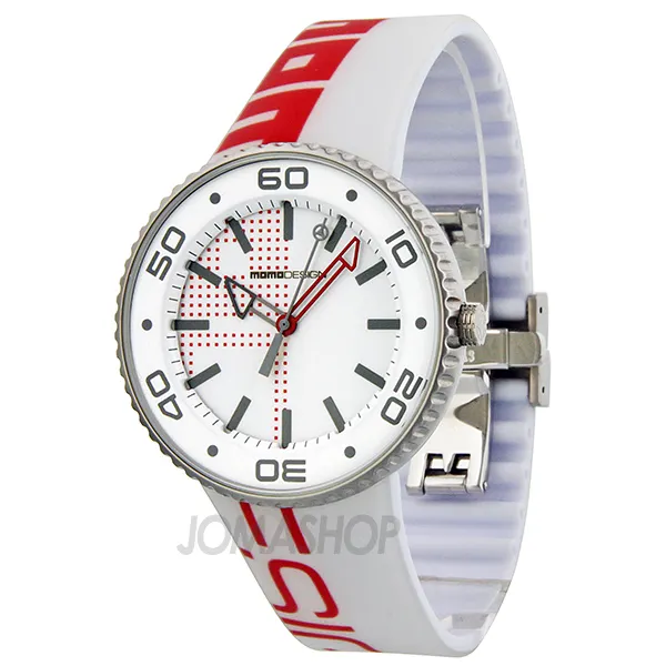 MOMO Design Jet Red and White Dial Rubber Mens Watch 187-RB-VT-18WTRD