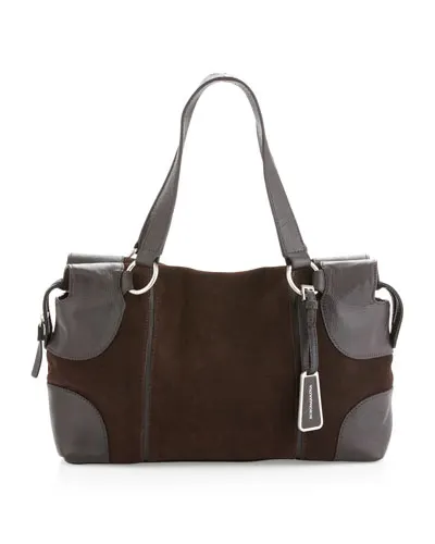 BCBGMAXAZRIA Suede and Leather Satchel Bag