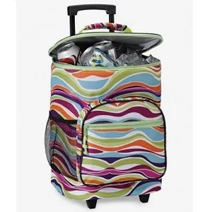 Home Essentials Curved Stripe Rolling Cooler