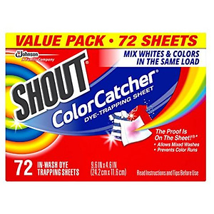 Shout Color Catcher Dye Trapping Sheets, 72 Count