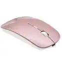 Tsmine Slim Rechargeable Bluetooth Wireless Mouse, Ultra-Slim Mice for Notebook, PC, Laptop, Computer,Windows/Android Tablet, iMac Macbook Air/Pro(Not for iPad and iPhone) - Rose Gold