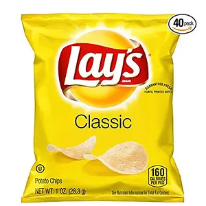 Lay's Classic Potato Chips, 1 Ounce (Pack of 40) 