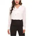 ACEVOG Office Blouse Womens Long Sleeve Chiffon Semi Formal Shirts Tops