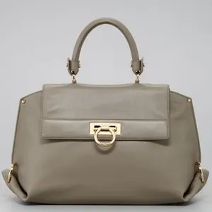 Salvatore Ferragamo Sofia Satchel Bag, Light Gray