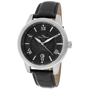 Lucien Piccard Men's Pizzo Black Dial Black Genuine Leather Watch