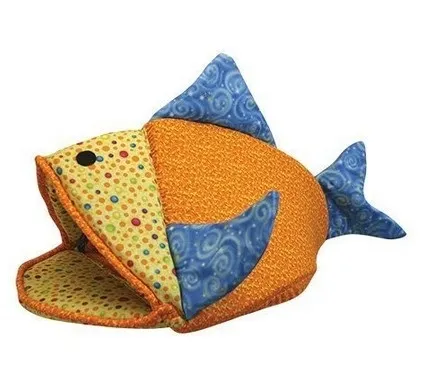 Funky Fish Cave Cat Kitten Hideout Kitty Bed by Kookamunga 24x13x17.5