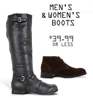 6pm: Men's & Women's Boots $39.99 or Less + Extra 10% OFF