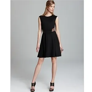 Aqua Cutout Dress - Mesh Ponte Circle Skirt