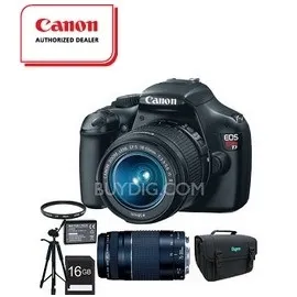 Canon EOS Rebel T3 SLR Digital Camera w/ 2 Lens & Accessories