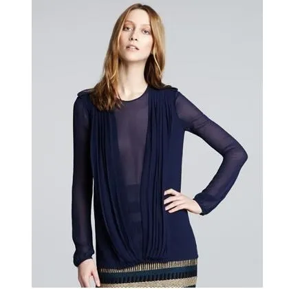 Neiman Marcus: Burberry Prorsum Draped Sheer Blouse