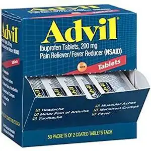 Advil 止痛/退烧/感冒药 2粒装 共50包独立包装 $9.48 免邮 便捷家庭装