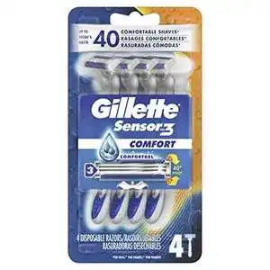 白菜价：Gillette Sensor3 男士一次性剃须刀 四支装 现价$1.49 一支仅$0.37