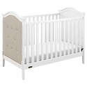 Graco Linden Upholstered 3-in-1 Convertible Crib, White/Sand Easily Converts to Toddler Bed & Day Bed, 3-Position Adjustable Height Mattress