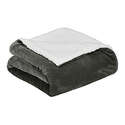 AmazonBasics Soft Micromink Sherpa Blanket - Throw, Charcoal