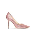 JIMMY CHOO 100毫米"LOVE"闪粉高跟鞋