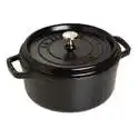 黑色好价！Staub 圆形带盖珐琅锅铸铁锅 24cm
