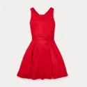 Ralph Lauren 拉夫劳伦 Crossback Cotton Satin Dress 大童背后交叉缎面连衣裙