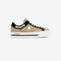 Converse X MadeMe 联名款 One Star 浅黄色厚底麂皮帆布鞋