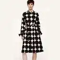 2019年新款！Marimekko 真丝黑白 Kivet 连衣裙 剩大码