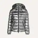 MONCLER 金属感绗缝软壳面料连帽羽绒外套