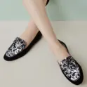 Toomanyshoes 星芒复古亮片圆头女鞋单鞋