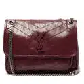 SAINT LAURENT Niki 酒红色中号包包