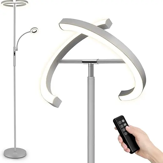 FIMEI 现代 LED 可旋转落地灯，带阅读灯