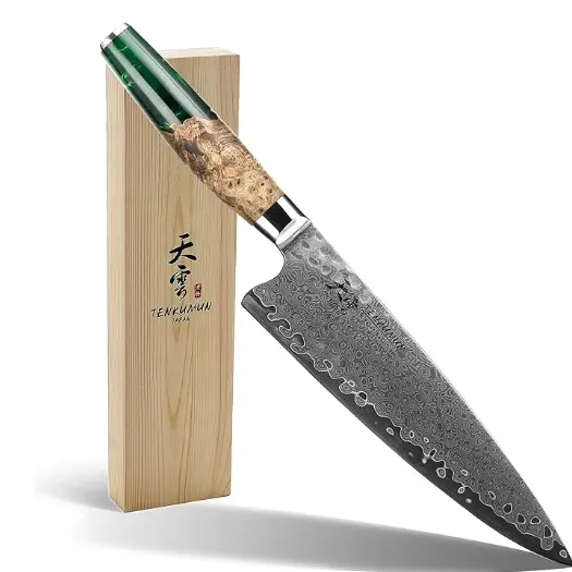 Japanese Tenkumun Gyutou Pro. Handcrafted 8-inch Chef Knife