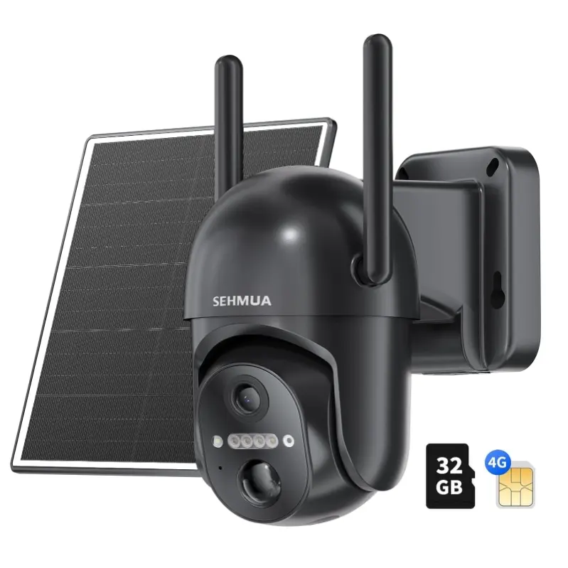 SEHMUA 4G LTE Cellular Solar Security Camera Wireless Outdoor