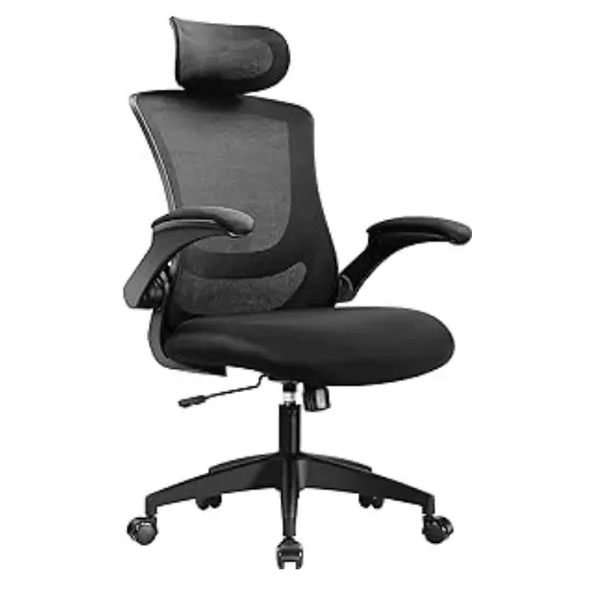 PrimeZone Home Office Desk Chair with Adjustable Flip-Up Armrests