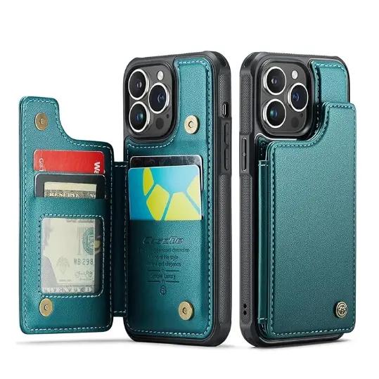 iPhone 15 Pro Max Wallet Case with Credit Card Holder