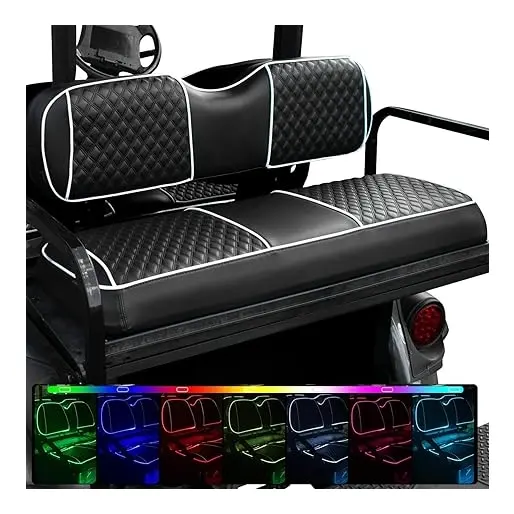 NOKINS Golf Cart Seat Covers with RGB Ambient Light Seat Cover Kit