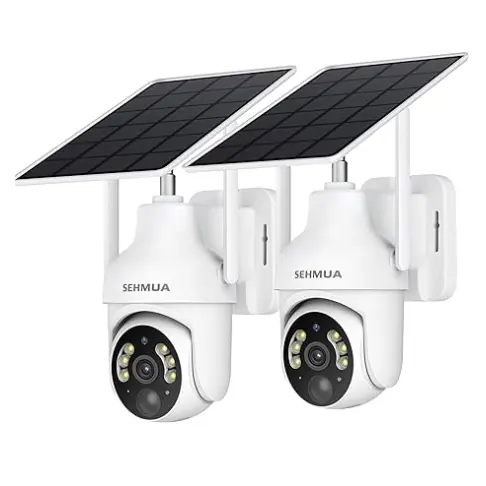 2 Pack SEHMUA 2K Solar Security Cameras Wireless Outdoor